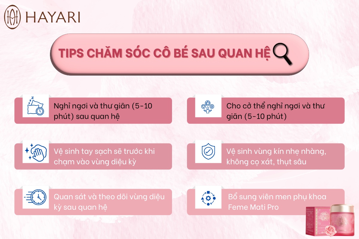 Hướng dẫn chăm sóc âm đạo sau quan hệ đúng cách