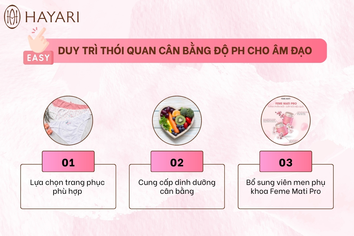 03 Tips giúp duy trì thói quen để cân bằng độ pH âm đạo